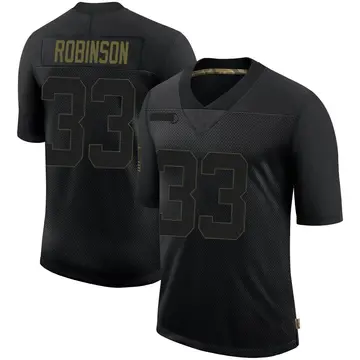 Nike Aaron Robinson Men's Limited New York Giants Black 2020 Salute To Service Retired Jersey