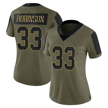 Nike Aaron Robinson Women's Limited New York Giants Olive 2021 Salute To Service Jersey