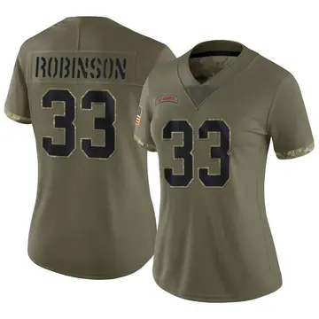 Nike Aaron Robinson Women's Limited New York Giants Olive 2022 Salute To Service Jersey