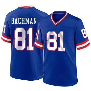 Nike Alex Bachman Men's Game New York Giants Royal Classic Jersey
