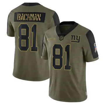 Nike Alex Bachman Youth Limited New York Giants Olive 2021 Salute To Service Jersey