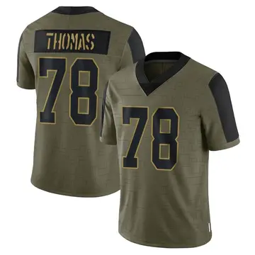 Nike Andrew Thomas Men's Limited New York Giants Olive 2021 Salute To Service Jersey