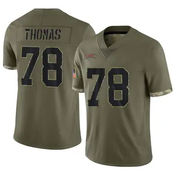 Nike Andrew Thomas Men's Limited New York Giants Olive 2022 Salute To Service Jersey