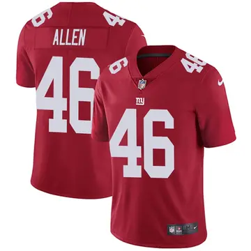 Nike Austin Allen Men's Limited New York Giants Red Alternate Vapor Untouchable Jersey