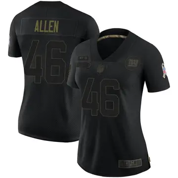 Nike Austin Allen Women's Limited New York Giants Black 2020 Salute To Service Jersey