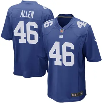 Nike Austin Allen Youth Game New York Giants Royal Team Color Jersey
