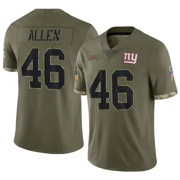 Nike Austin Allen Youth Limited New York Giants Olive 2022 Salute To Service Jersey