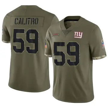 Nike Austin Calitro Men's Limited New York Giants Olive 2022 Salute To Service Jersey