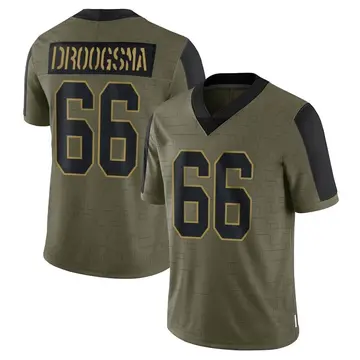 Nike Austin Droogsma Men's Limited New York Giants Olive 2021 Salute To Service Jersey