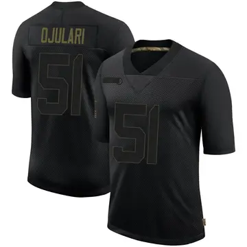 Nike Azeez Ojulari Men's Limited New York Giants Black 2020 Salute To Service Retired Jersey
