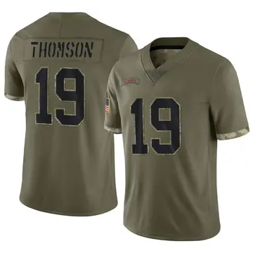 Nike Bobby Thomson Men's Limited New York Giants Olive 2022 Salute To Service Jersey