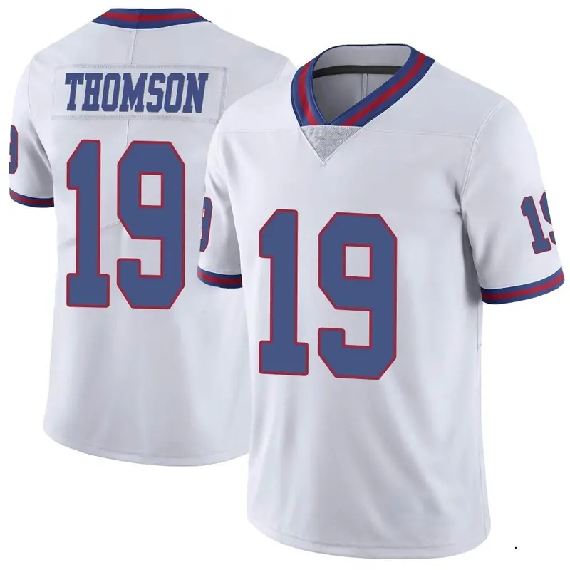 Nike Bobby Thomson Men's Limited New York Giants White Color Rush Jersey