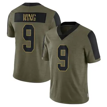 Nike Brad Wing Men's Limited New York Giants Olive 2021 Salute To Service Jersey