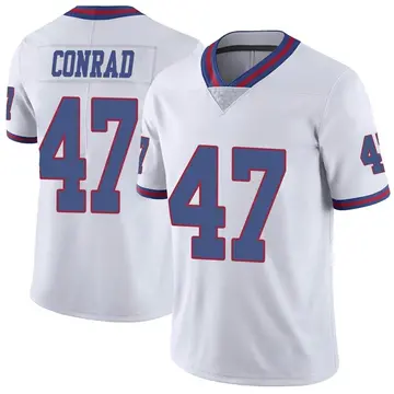 Nike C.J. Conrad Men's Limited New York Giants White Color Rush Jersey