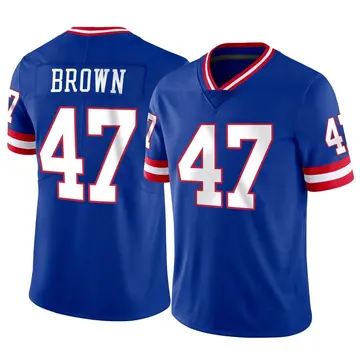Nike Cam Brown Men's Limited New York Giants Classic Vapor Jersey