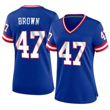 Nike Cam Brown Women's Game New York Giants Royal Classic Jersey