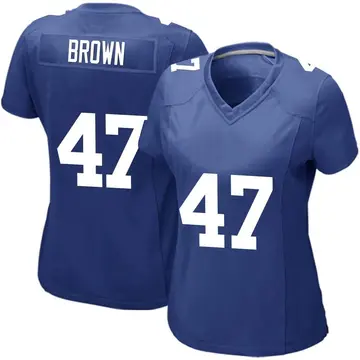 Nike Cam Brown Women's Game New York Giants Royal Team Color Jersey