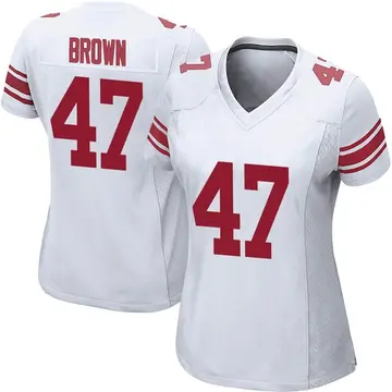 Nike Cam Brown Women's Game New York Giants White Jersey