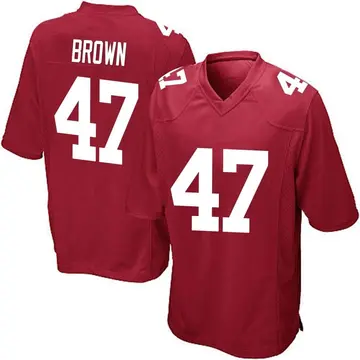 Nike Cam Brown Youth Game New York Giants Red Alternate Jersey