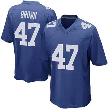Nike Cam Brown Youth Game New York Giants Royal Team Color Jersey