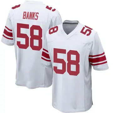 Nike Carl Banks Men's Game New York Giants White Jersey