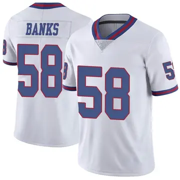 Nike Carl Banks Men's Limited New York Giants White Color Rush Jersey