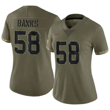 Nike Carl Banks Women's Limited New York Giants Olive 2022 Salute To Service Jersey
