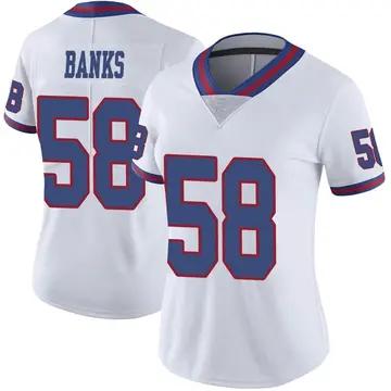 Nike Carl Banks Women's Limited New York Giants White Color Rush Jersey