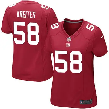 Nike Casey Kreiter Women's Game New York Giants Red Alternate Jersey