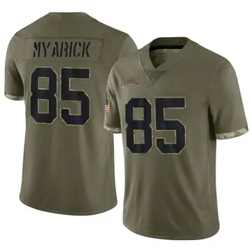 Nike Chris Myarick Men's Limited New York Giants Olive 2022 Salute To Service Jersey