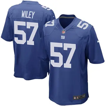 Nike Chuck Wiley Men's Game New York Giants Royal Team Color Jersey