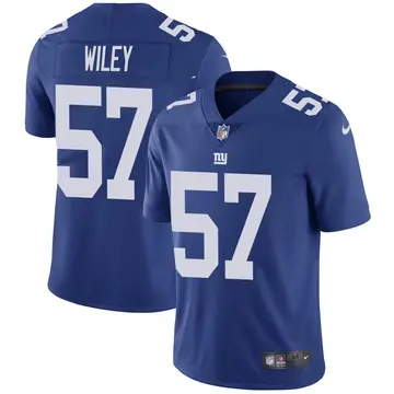 Nike Chuck Wiley Men's Limited New York Giants Royal Team Color Vapor Untouchable Jersey