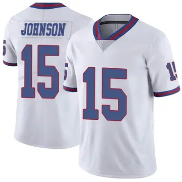 Nike Collin Johnson Men's Limited New York Giants White Color Rush Jersey