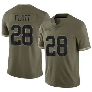 Nike Cor'Dale Flott Men's Limited New York Giants Olive 2022 Salute To Service Jersey