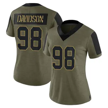 Nike D.J. Davidson Women's Limited New York Giants Olive 2021 Salute To Service Jersey