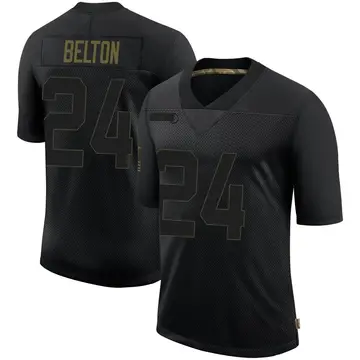 Nike Dane Belton Men's Limited New York Giants Black 2020 Salute To Service Retired Jersey