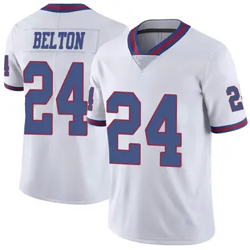 Nike Dane Belton Men's Limited New York Giants White Color Rush Jersey