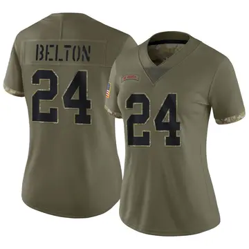 Nike Dane Belton Women's Limited New York Giants Olive 2022 Salute To Service Jersey
