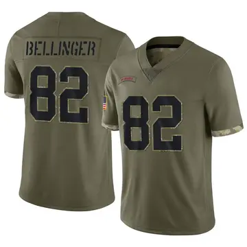 Nike Daniel Bellinger Men's Limited New York Giants Olive 2022 Salute To Service Jersey