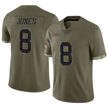 Nike Daniel Jones Men's Limited New York Giants Olive 2022 Salute To Service Jersey