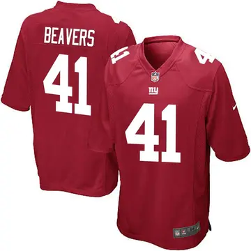 Nike Darrian Beavers Men's Game New York Giants Red Alternate Jersey