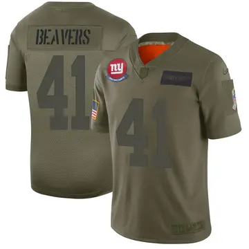 Nike Darrian Beavers Men's Limited New York Giants Camo 2019 Salute to Service Jersey