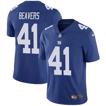 Nike Darrian Beavers Men's Limited New York Giants Royal Team Color Vapor Untouchable Jersey
