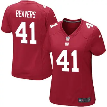 Nike Darrian Beavers Women's Game New York Giants Red Alternate Jersey