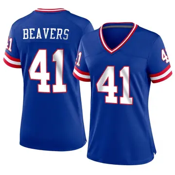 Nike Darrian Beavers Women's Game New York Giants Royal Classic Jersey