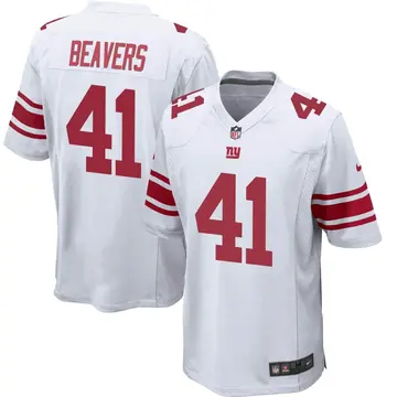 Nike Darrian Beavers Youth Game New York Giants White Jersey