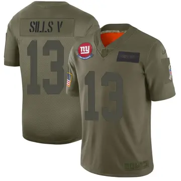 Nike David Sills V Men's Limited New York Giants Camo 2019 Salute to Service Jersey