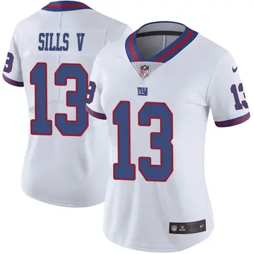 Nike David Sills V Women's Limited New York Giants White Color Rush Jersey