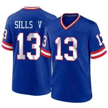 Nike David Sills V Youth Game New York Giants Royal Classic Jersey