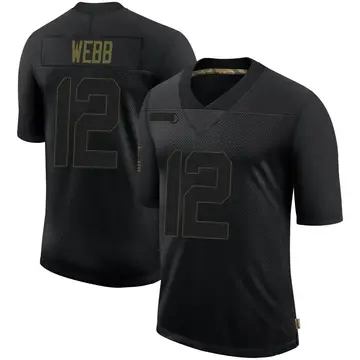 Nike Davis Webb Men's Limited New York Giants Black 2020 Salute To Service Retired Jersey